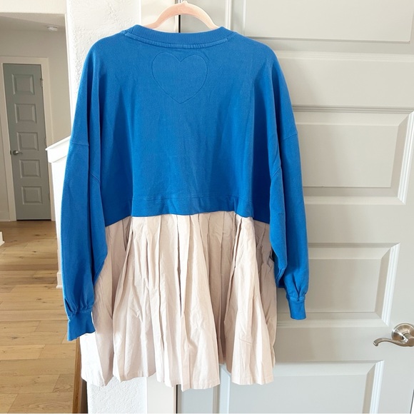 NWT Free People Eleanor Sweatshirt Dress Lake Victoria Blue - Picture 3 of 7